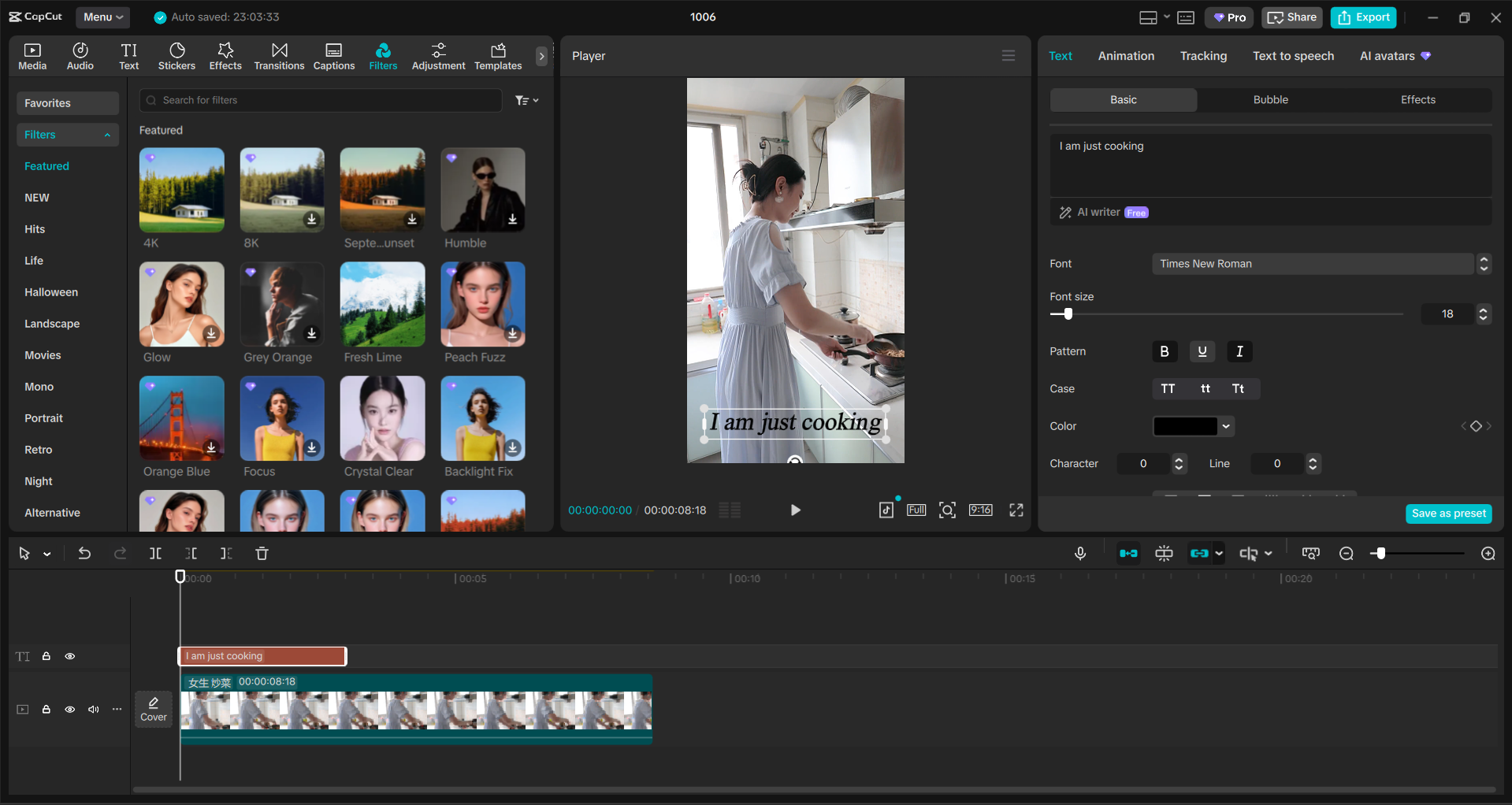 Interface of the CapCut desktop video editor - a quick way to edit and enhance videos for TikTok