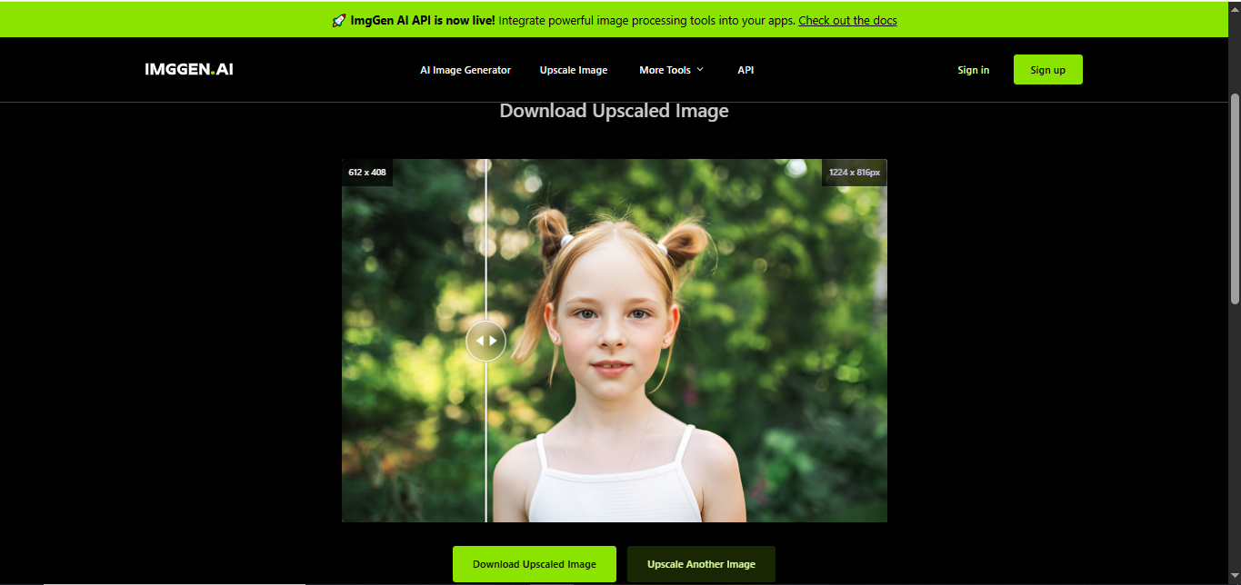 ImgGen AI - หนึ่งในตัวเพิ่มภาพถ่าย 8K ที่ดีที่สุด