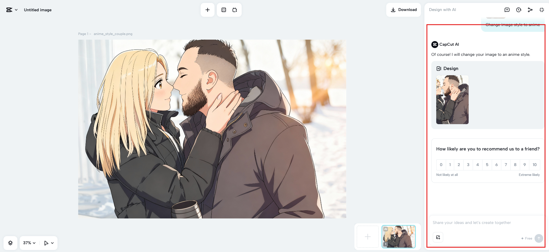 Refine the visuals with prompts