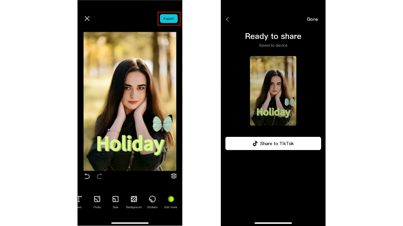 Edit and export image