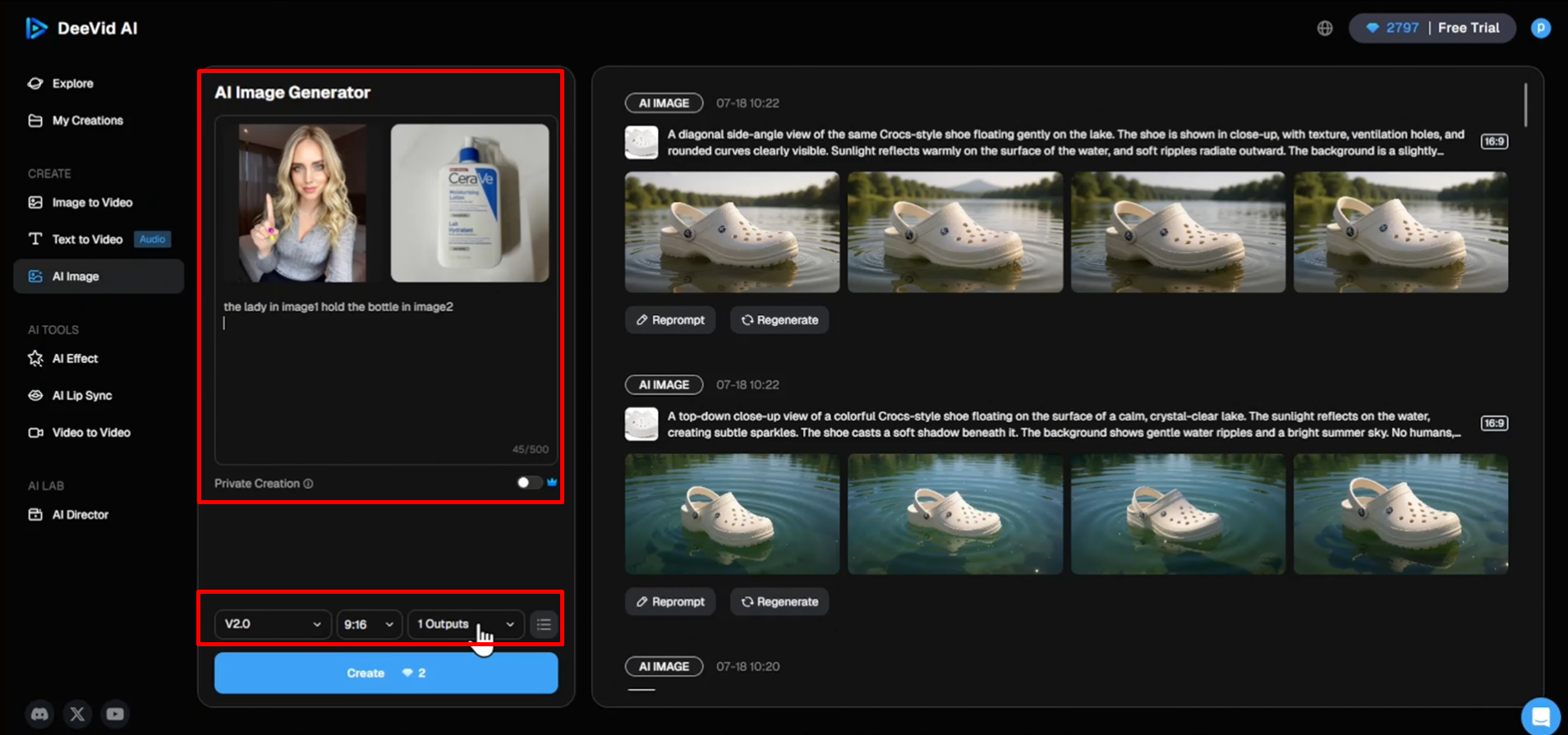 Bild, das zeigt, wie man Präferenzen in Deevid AI einstellt
