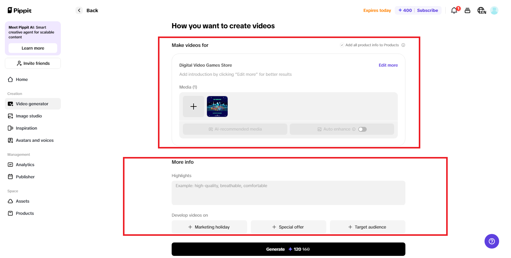 Enter all the necessary product details