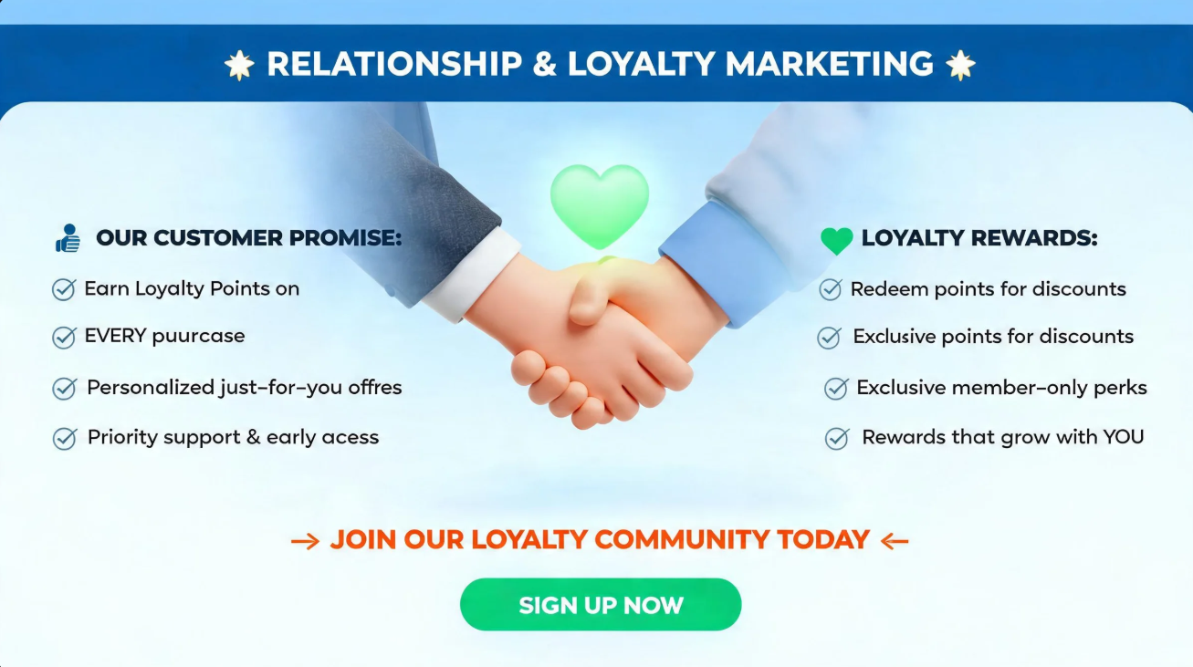 Affiche de marketing relationnel et de fidélisation