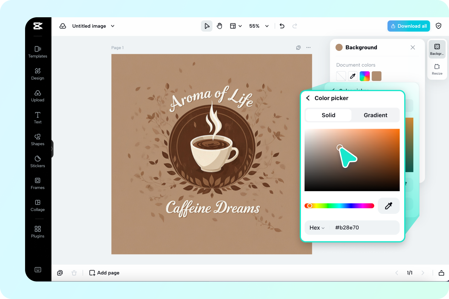 Přidat designové prvky a pozadí
