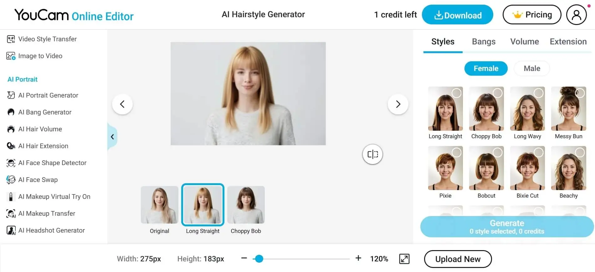 YouCam Makeup AI hairstyle try on app