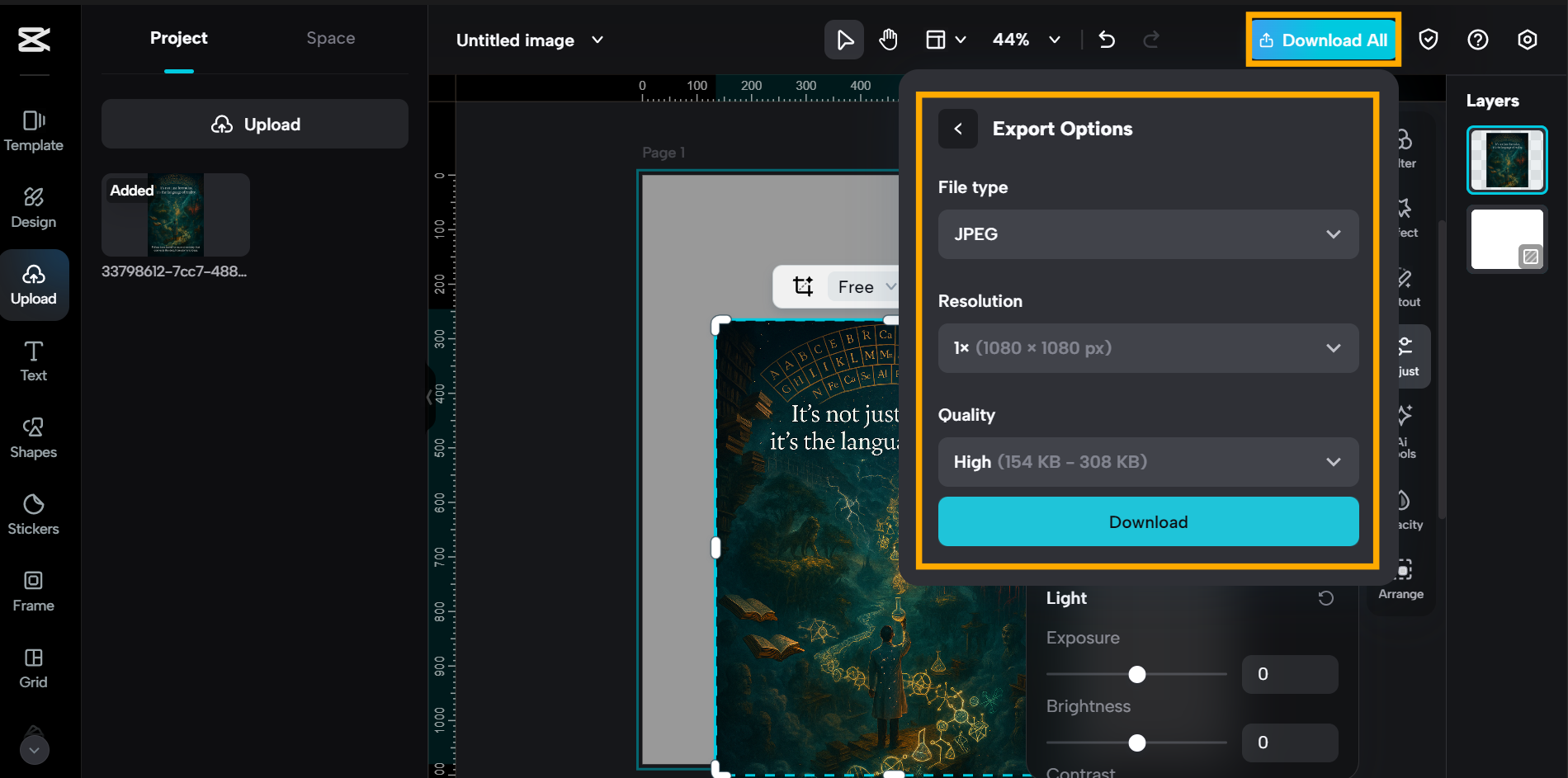 I-export ang screen sa CapCut desktop - na-optimize para sa social publishing