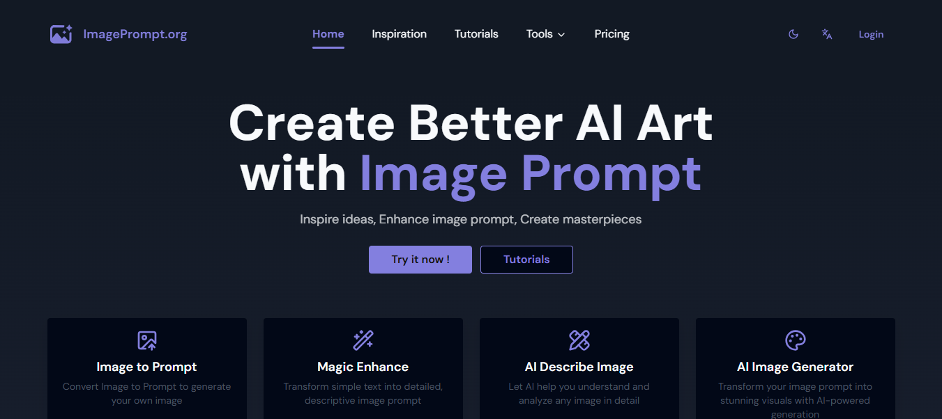 ImagePrompt.org landing page