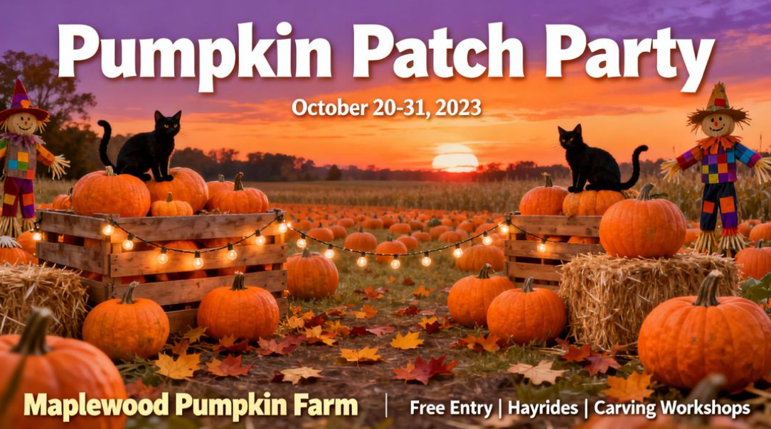 Party poster of pumpkin patch