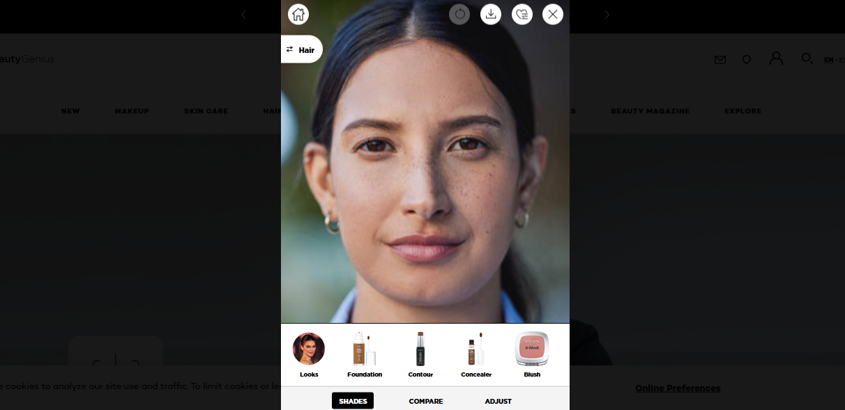 L'Oreal Paris interface