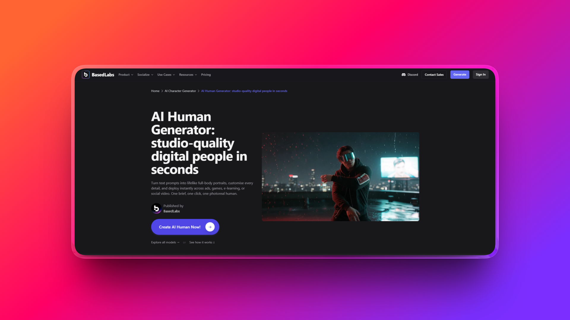 AI human generator by BasedLabs