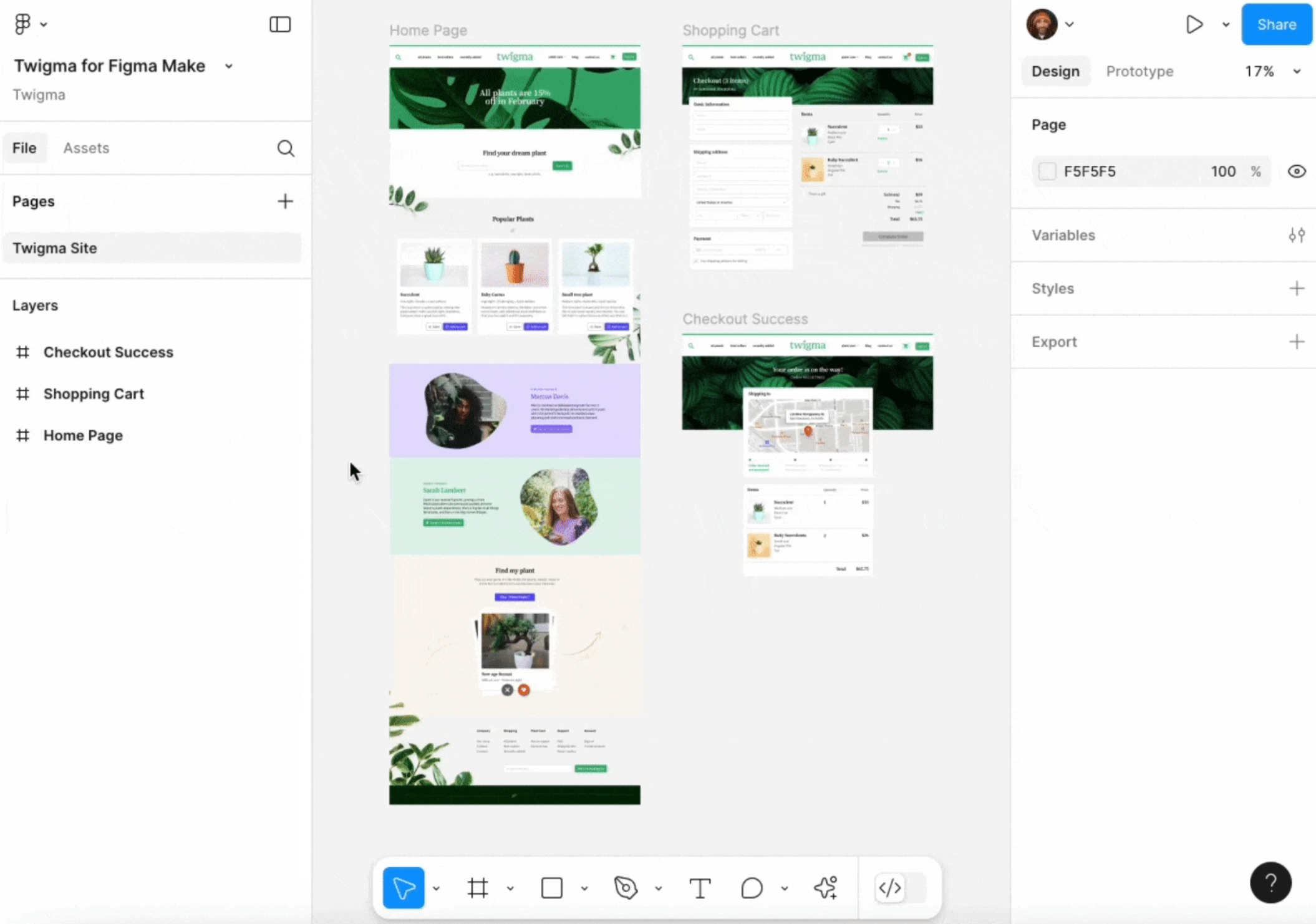 Interface of the Figma