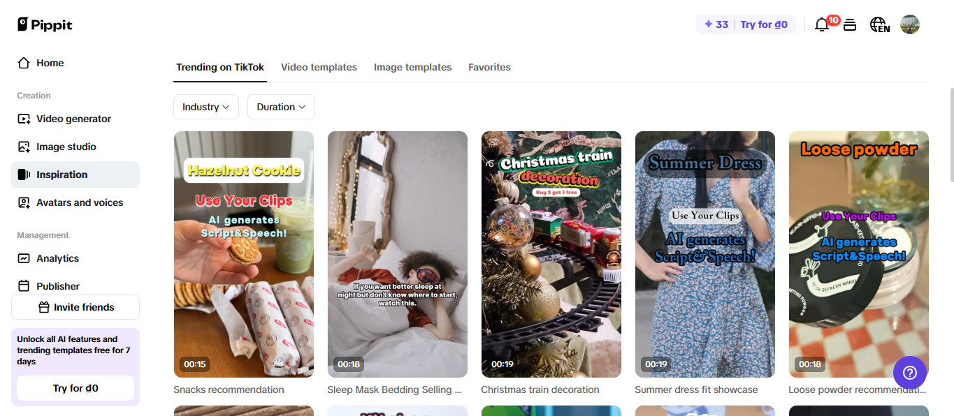 Mga template ng nilalaman