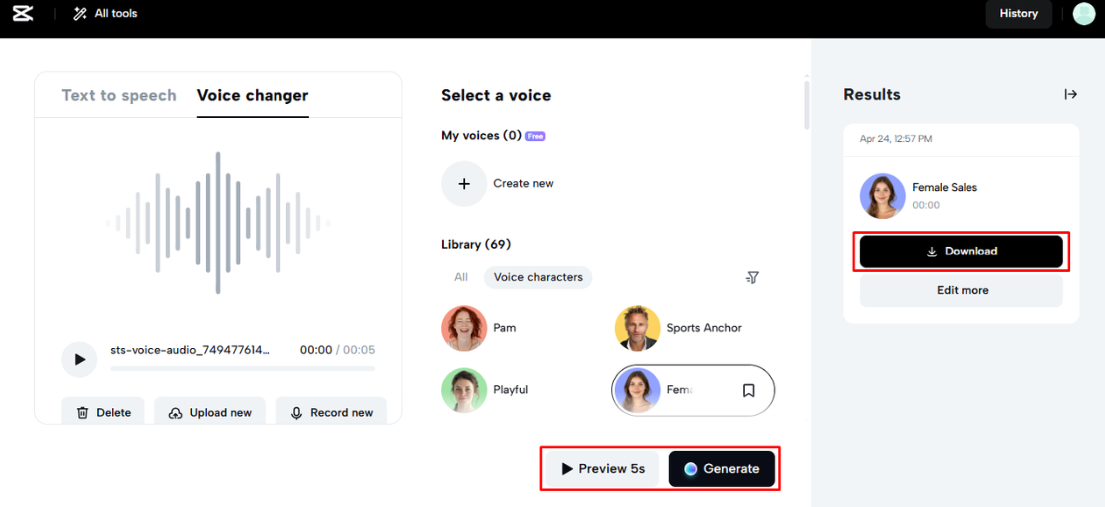 CapCut Webで高品質な音声を実現