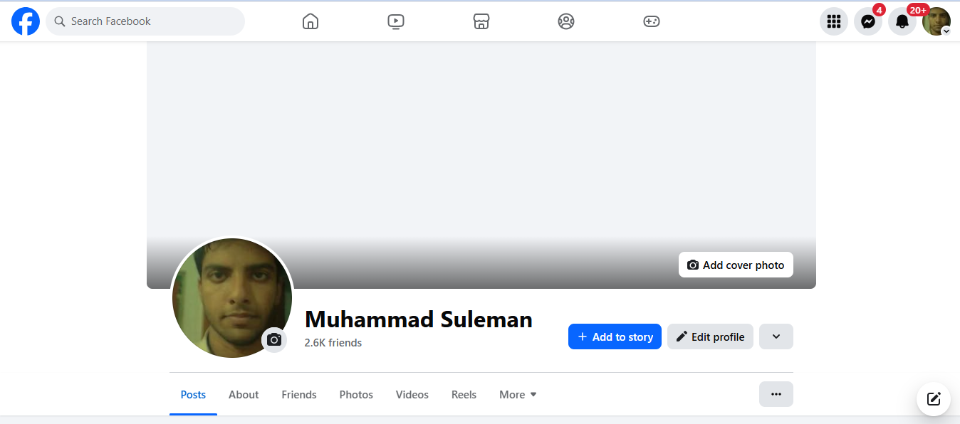 Vá para o seu perfil ou página do Facebook
