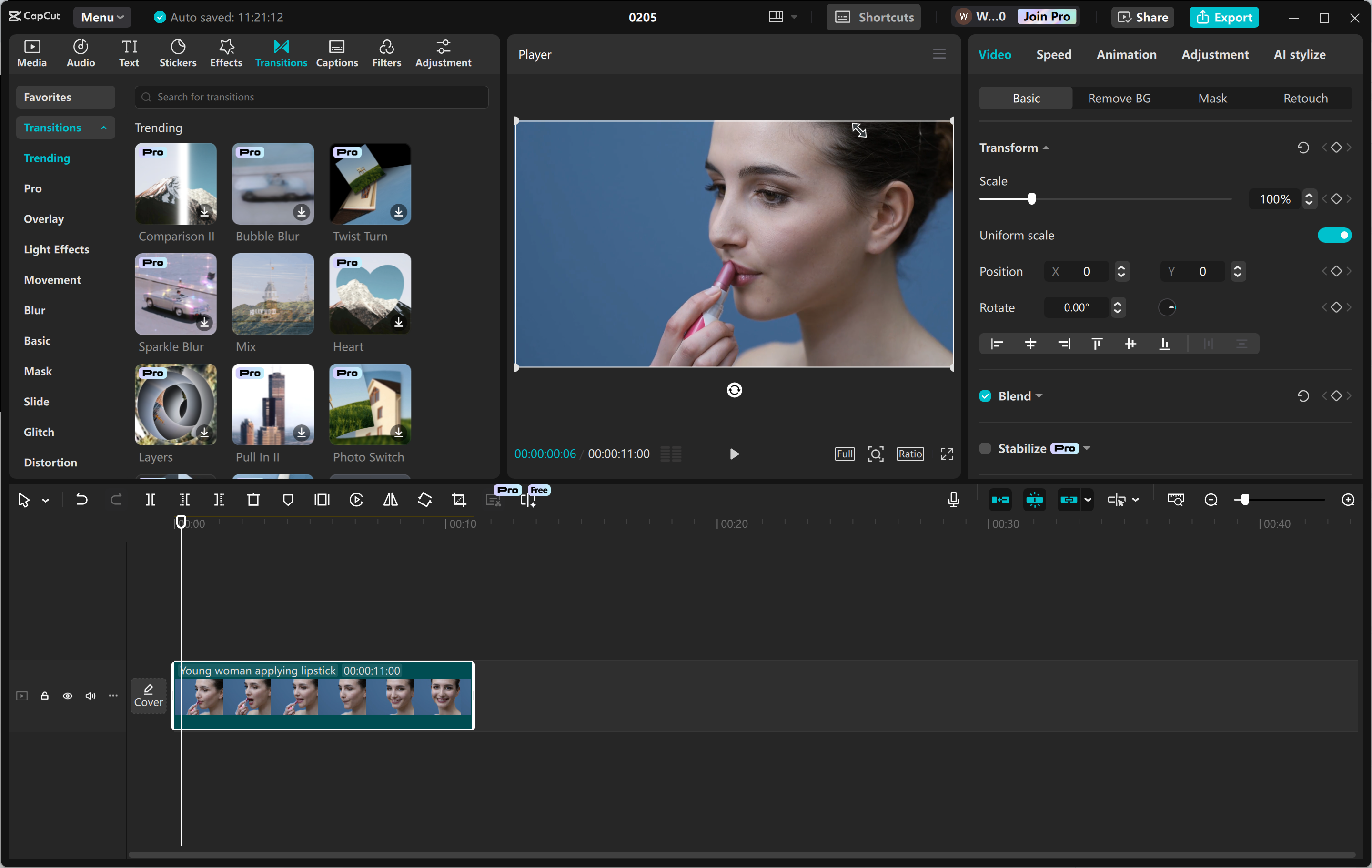 Interfața de editare a editorului video CapCut desktop - un instrument perfect pentru realizarea de anunțuri banner YouTube captivante