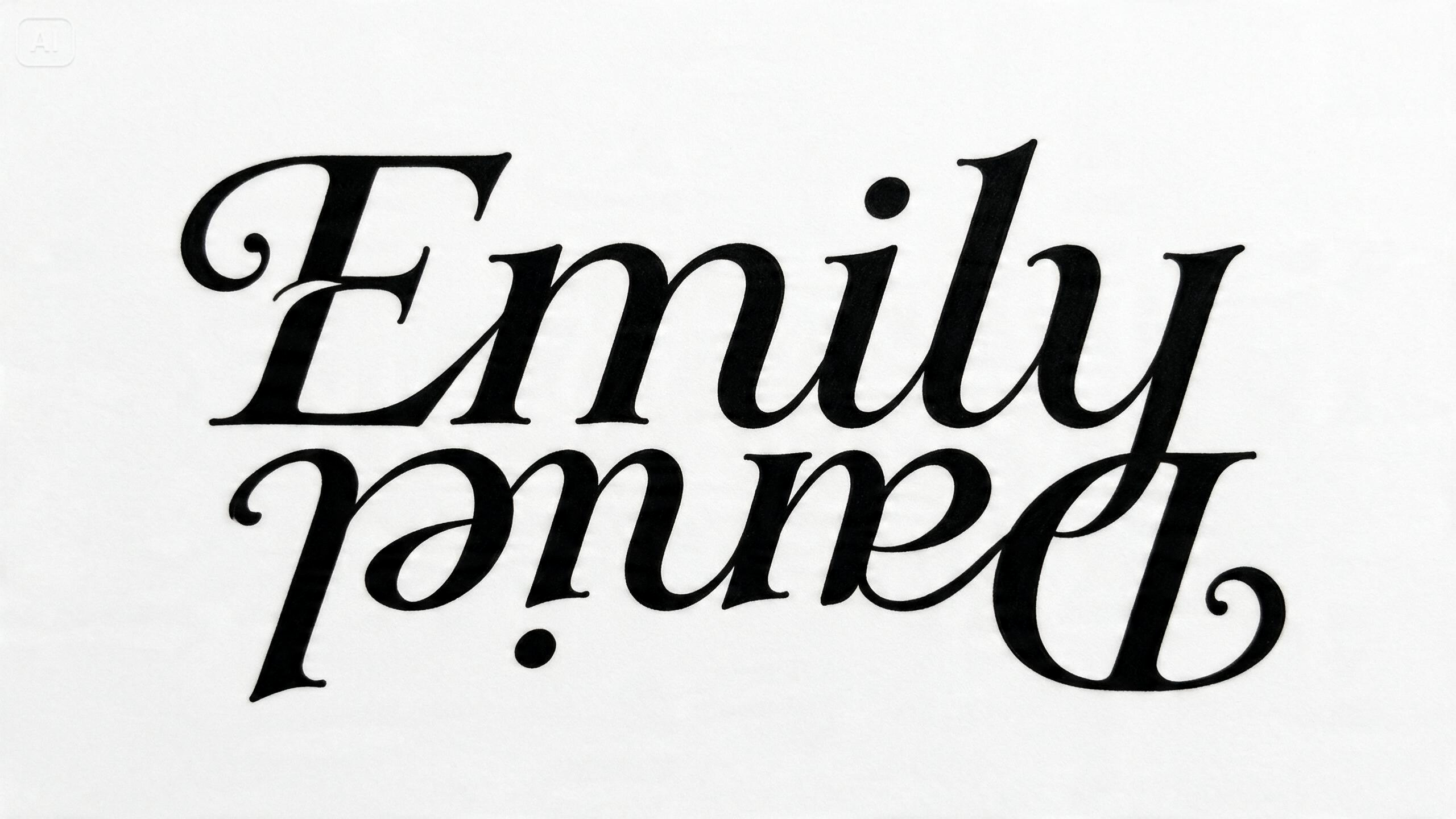 Prompt for a two-name ambigram design