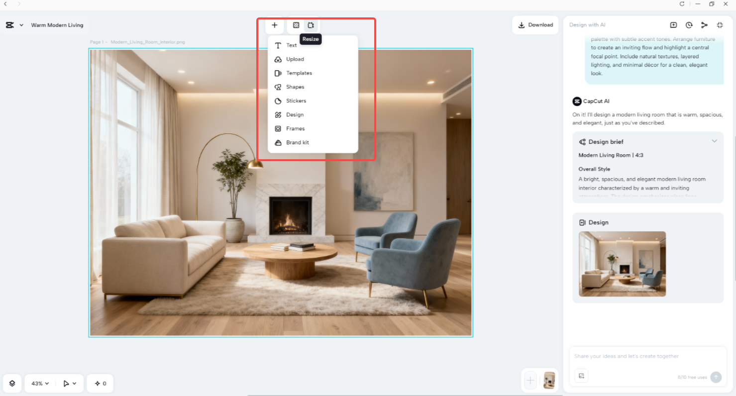 Customize your living room interior design