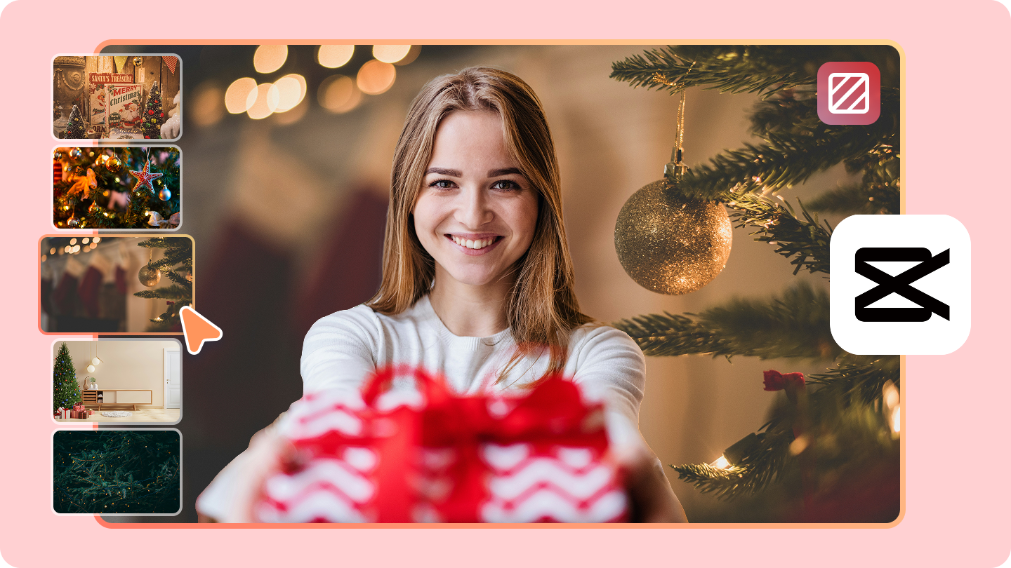 add christmas background to photo