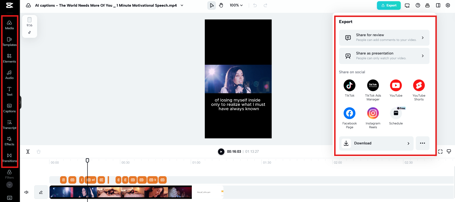Fine-tune, export and share