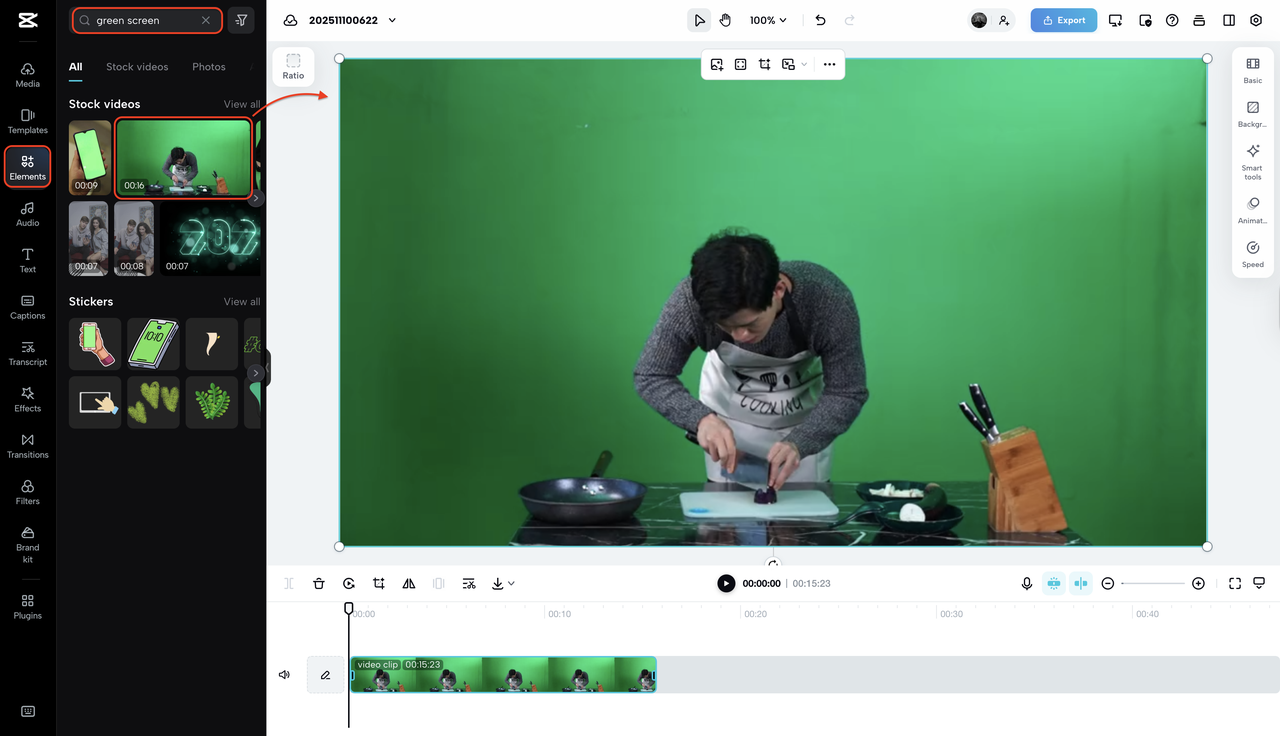  Add green screen video