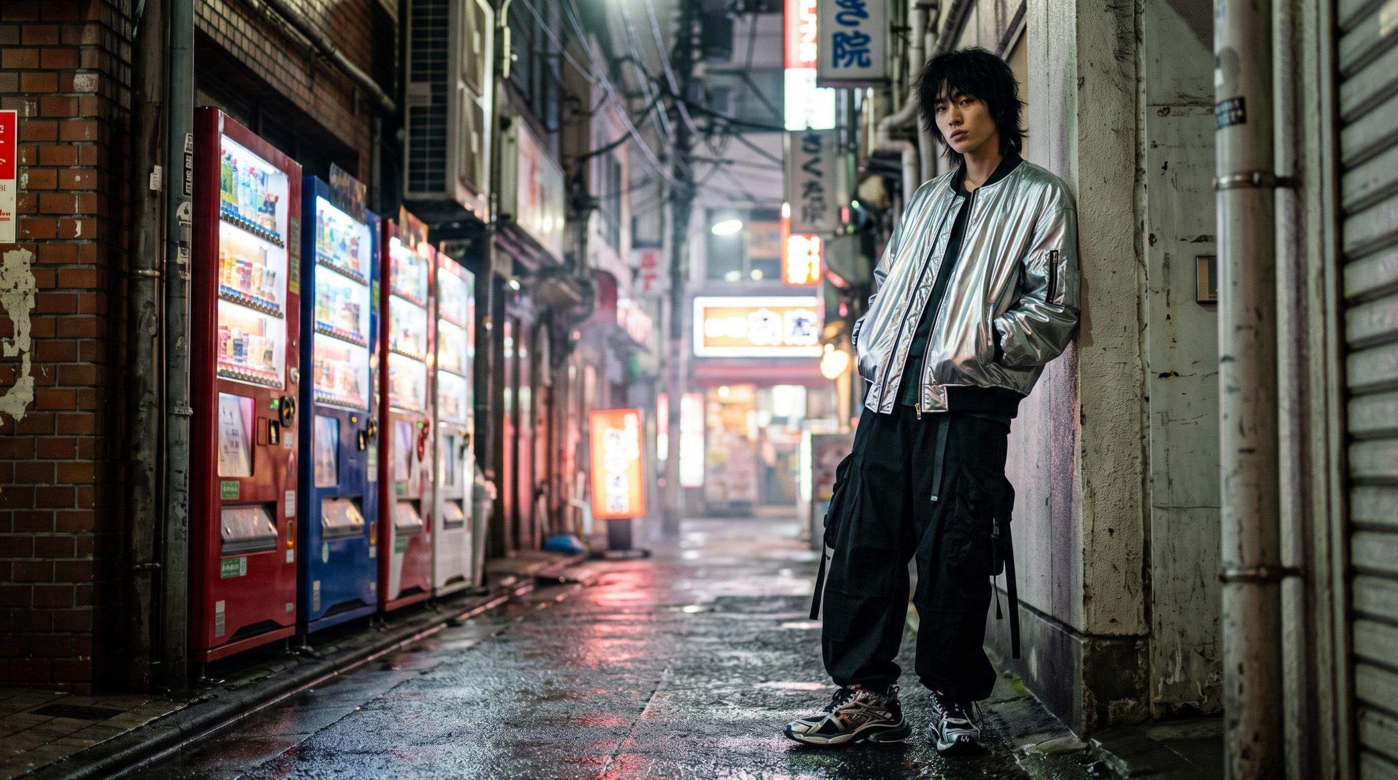 未来的なストリートウェアの編集を促す