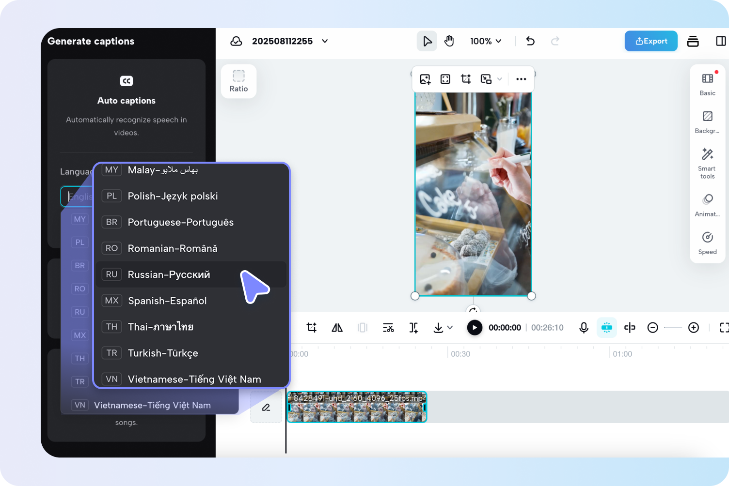 Transcribe and translate