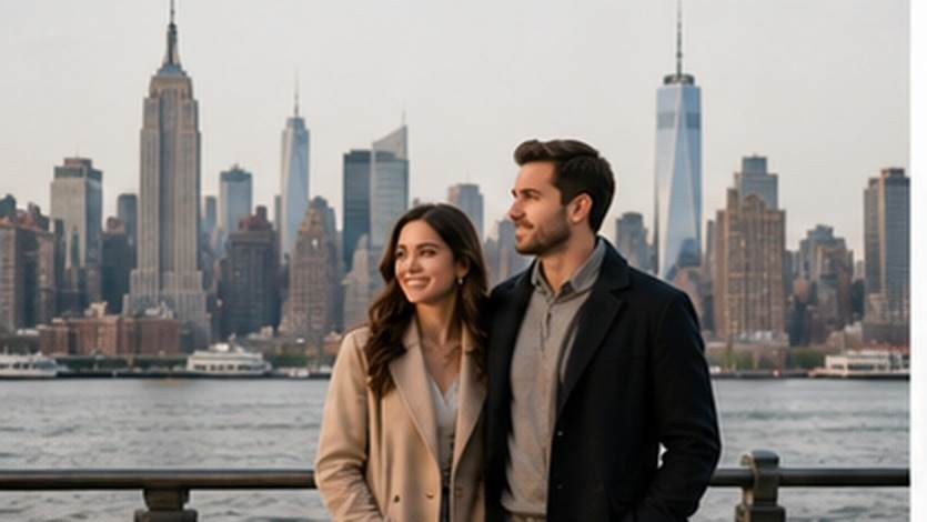 New York Tower Couple Photo Prompt example 1
