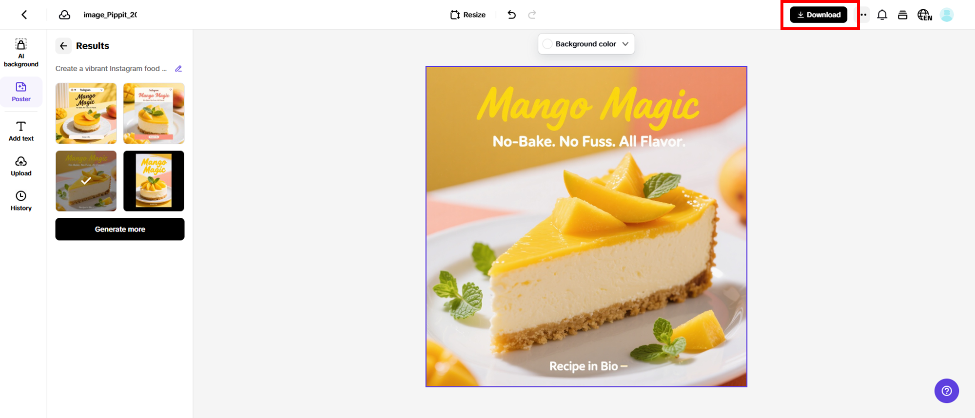 Export your food poster