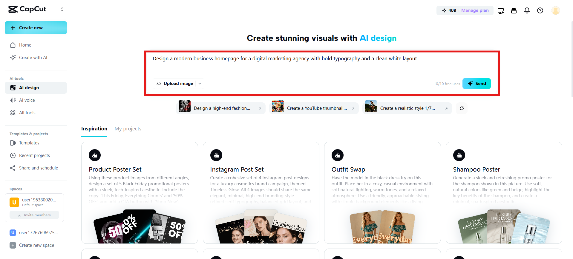 Enter prompt and generate