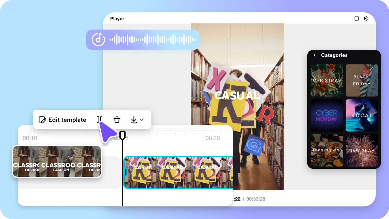 Intuitive drag-and-drop timeline editing