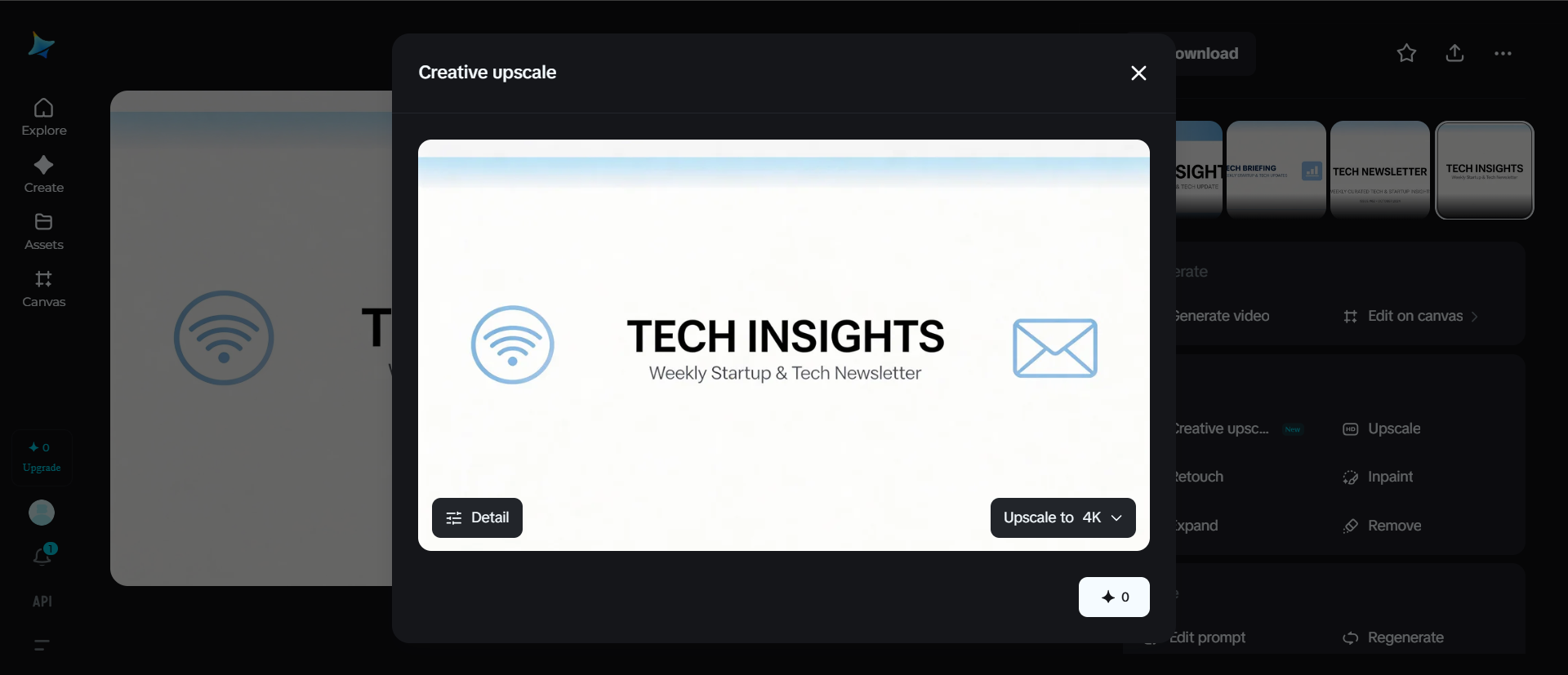 Creative upscale