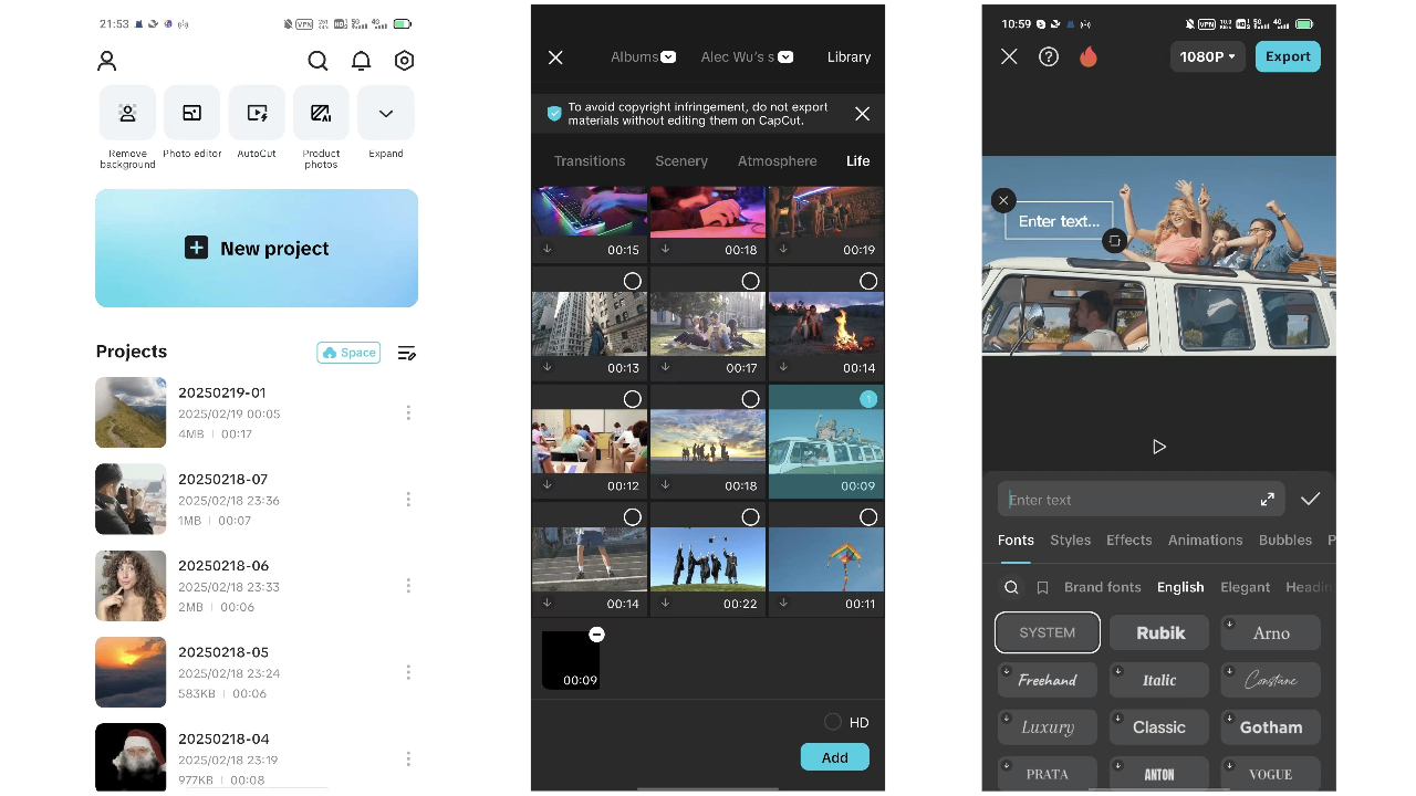 Import video & add text