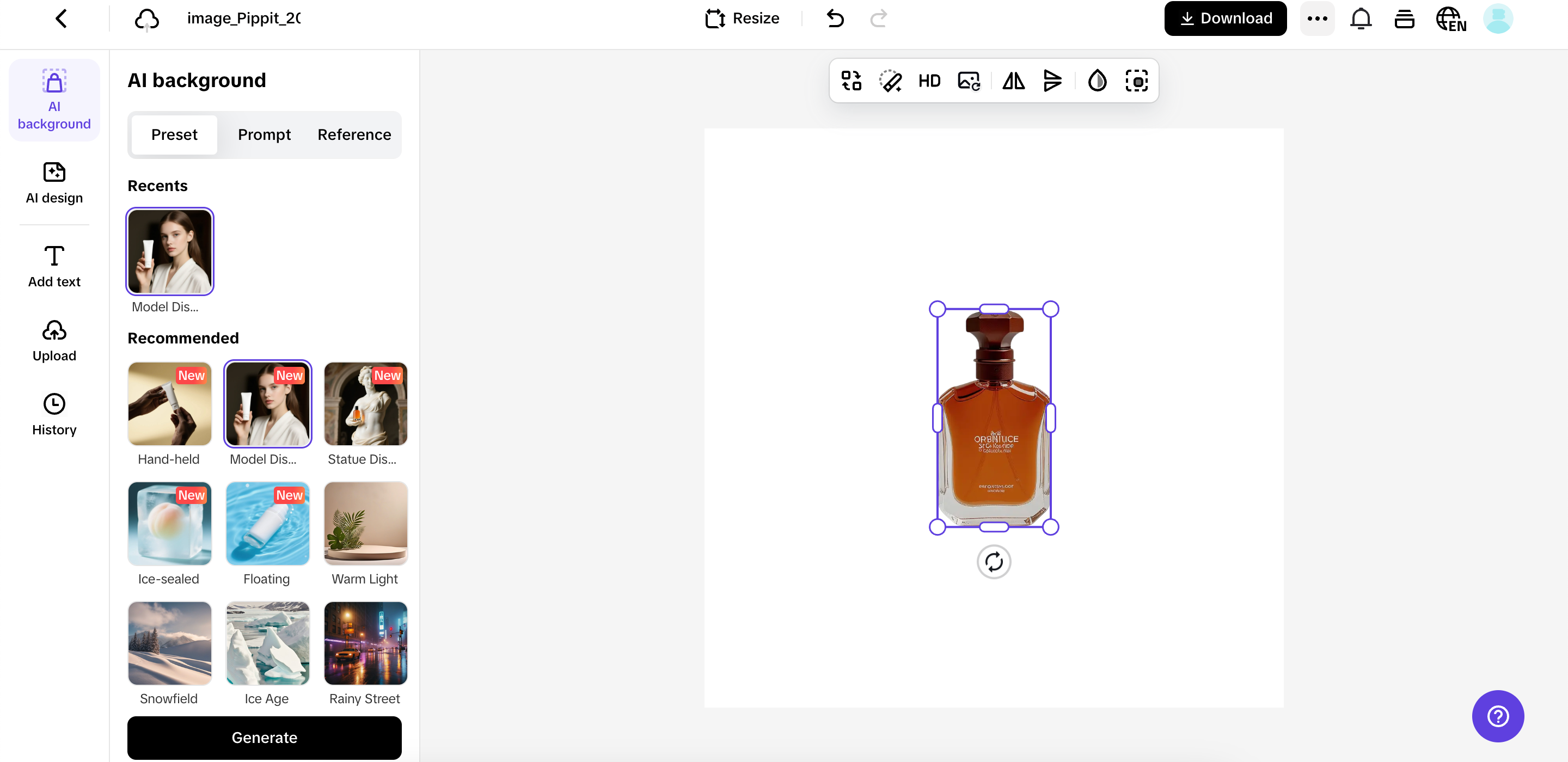 Smart background editing