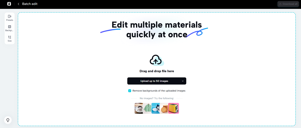 Edite várias imagens de uma vez