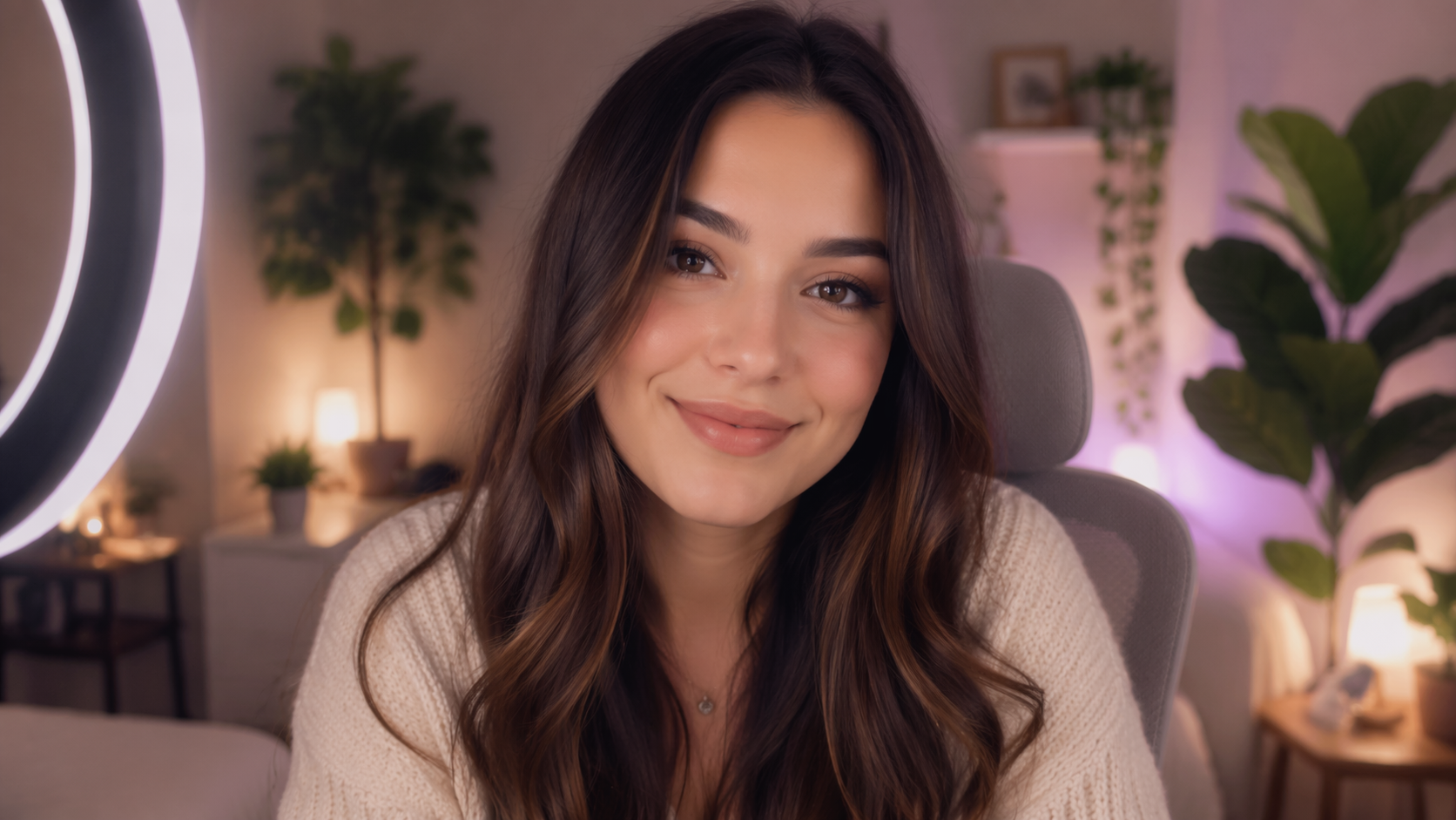 Dreamina AI Webcam Filter Prompt Beispiel 2: Creator Desk Hintergrund