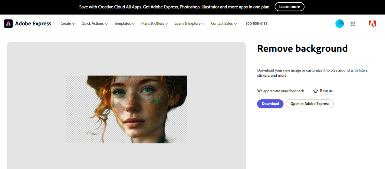 การเปรียบเทียบการลบพื้นหลังของ Adobe