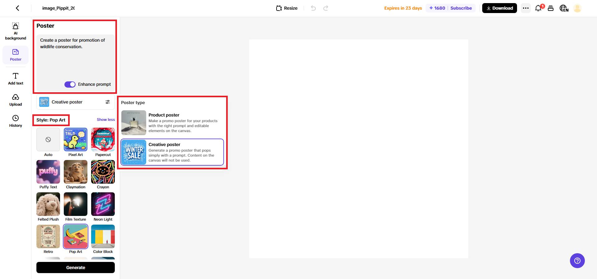 Enter your poster prompt