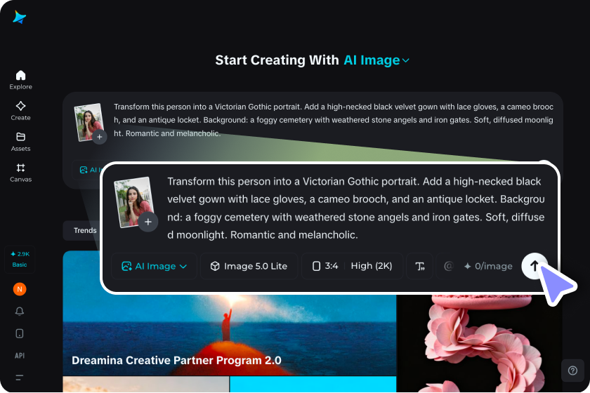  Upload a reference image and add a prompt 