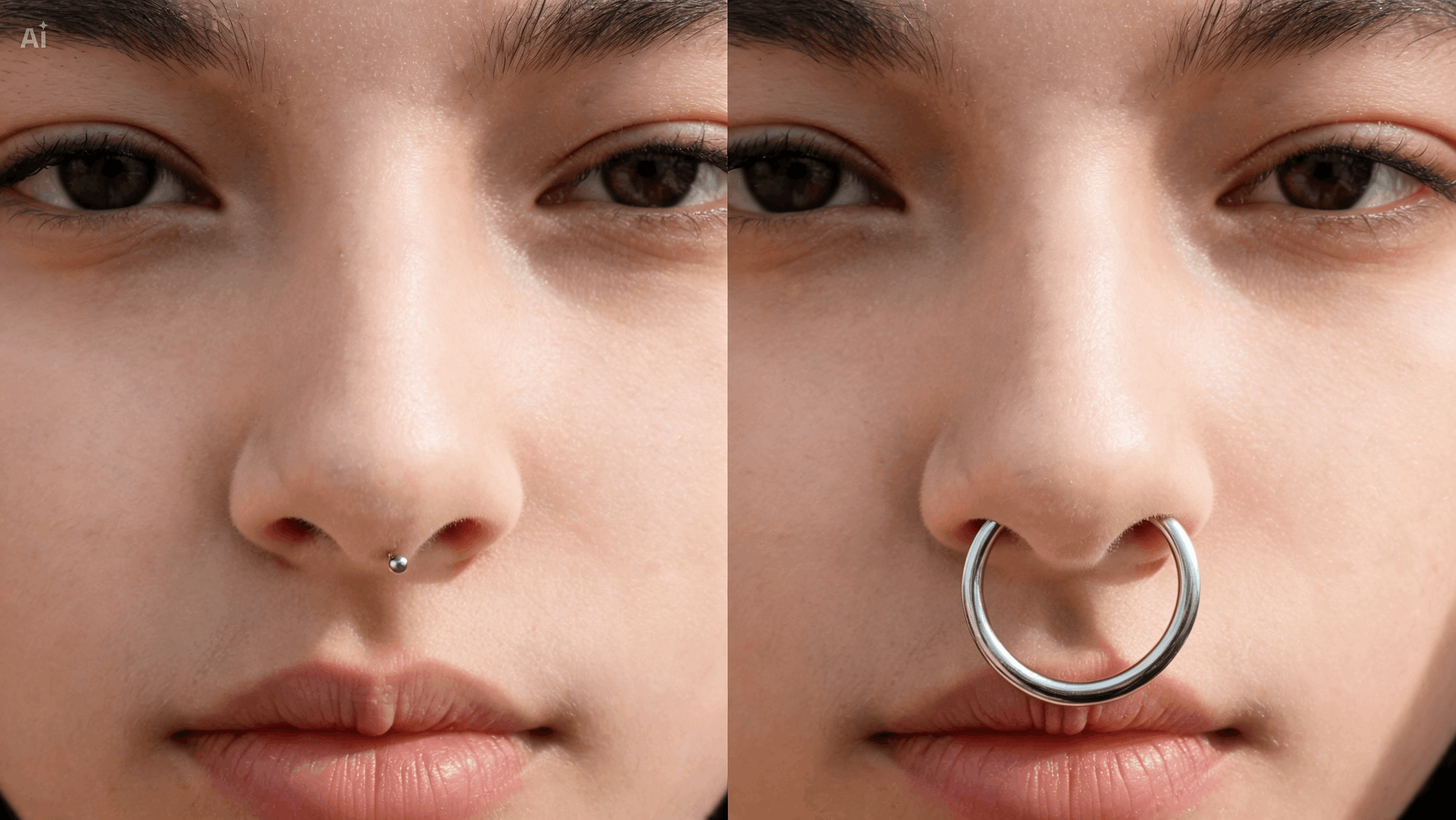 Adjust jewelry size to fit facial detail