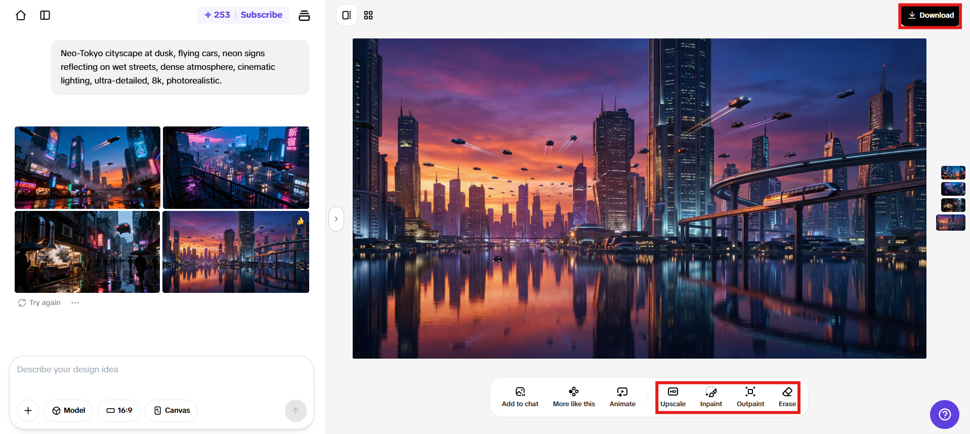 Refine and download