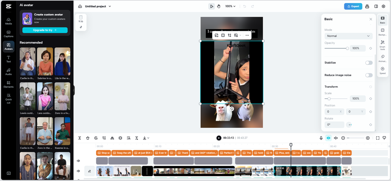 แก้ไขเพิ่มเติมบน CapCut Online