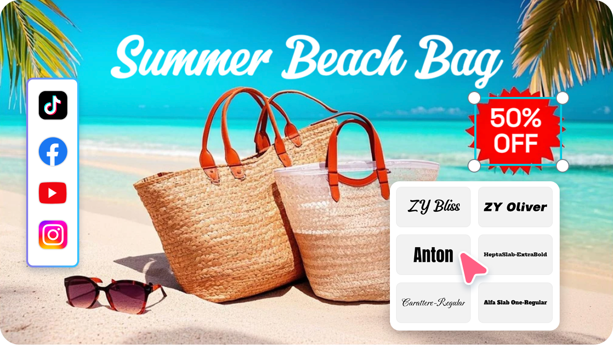 Pippit's Image Studio interface showing banner design tools like AI Background or Sales Poster template selection