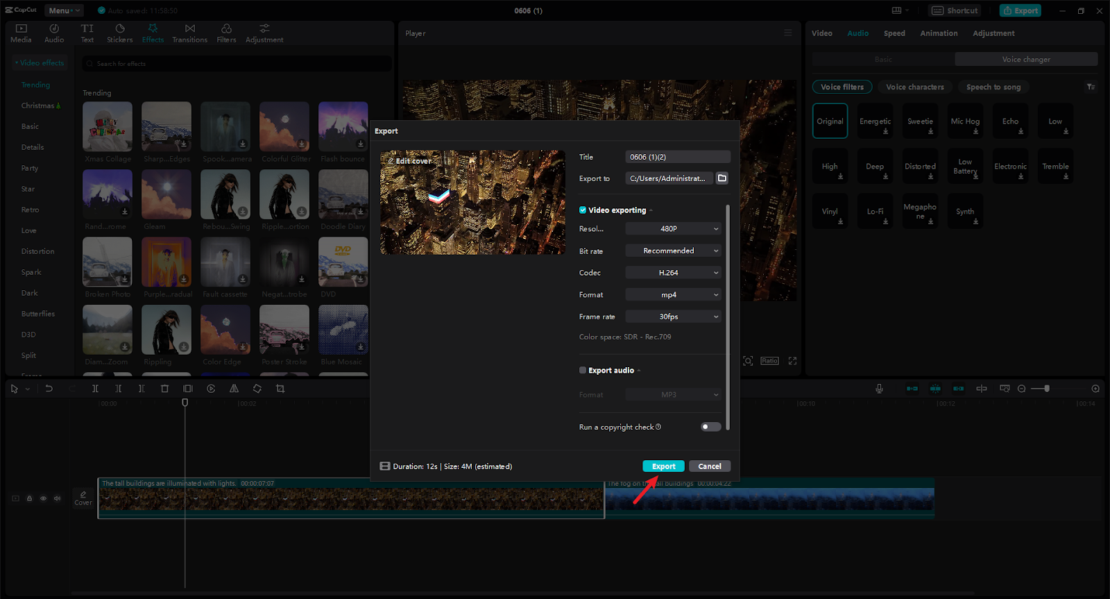 Exportujte a sdílejte