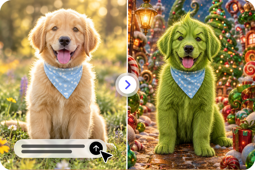 A cat turned into a Grinch character