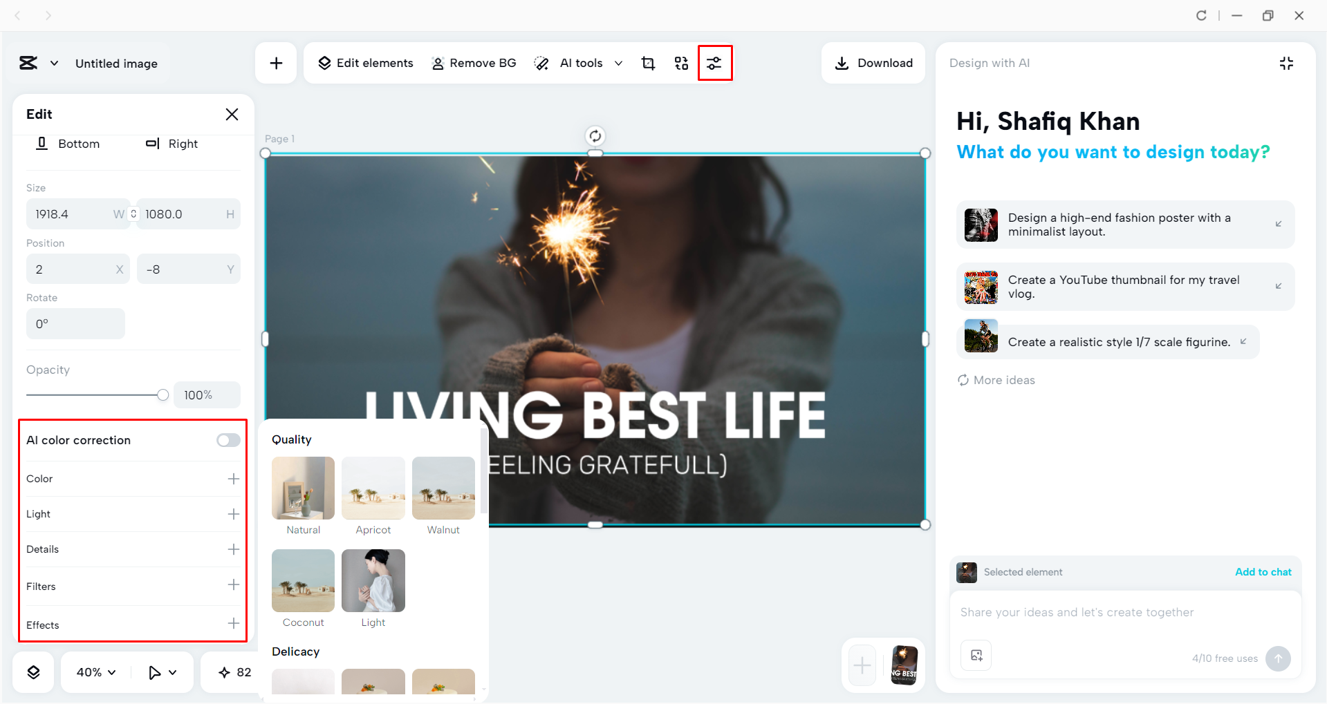 Customizing the thumbnail with the CapCut desktop video editor