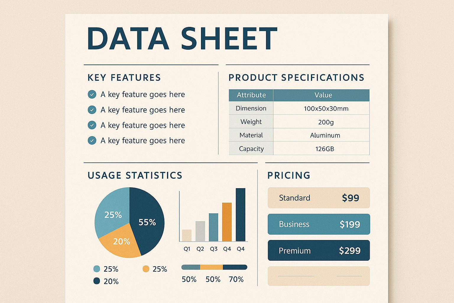 Sales one-pagers & data sheets as marketing collateral