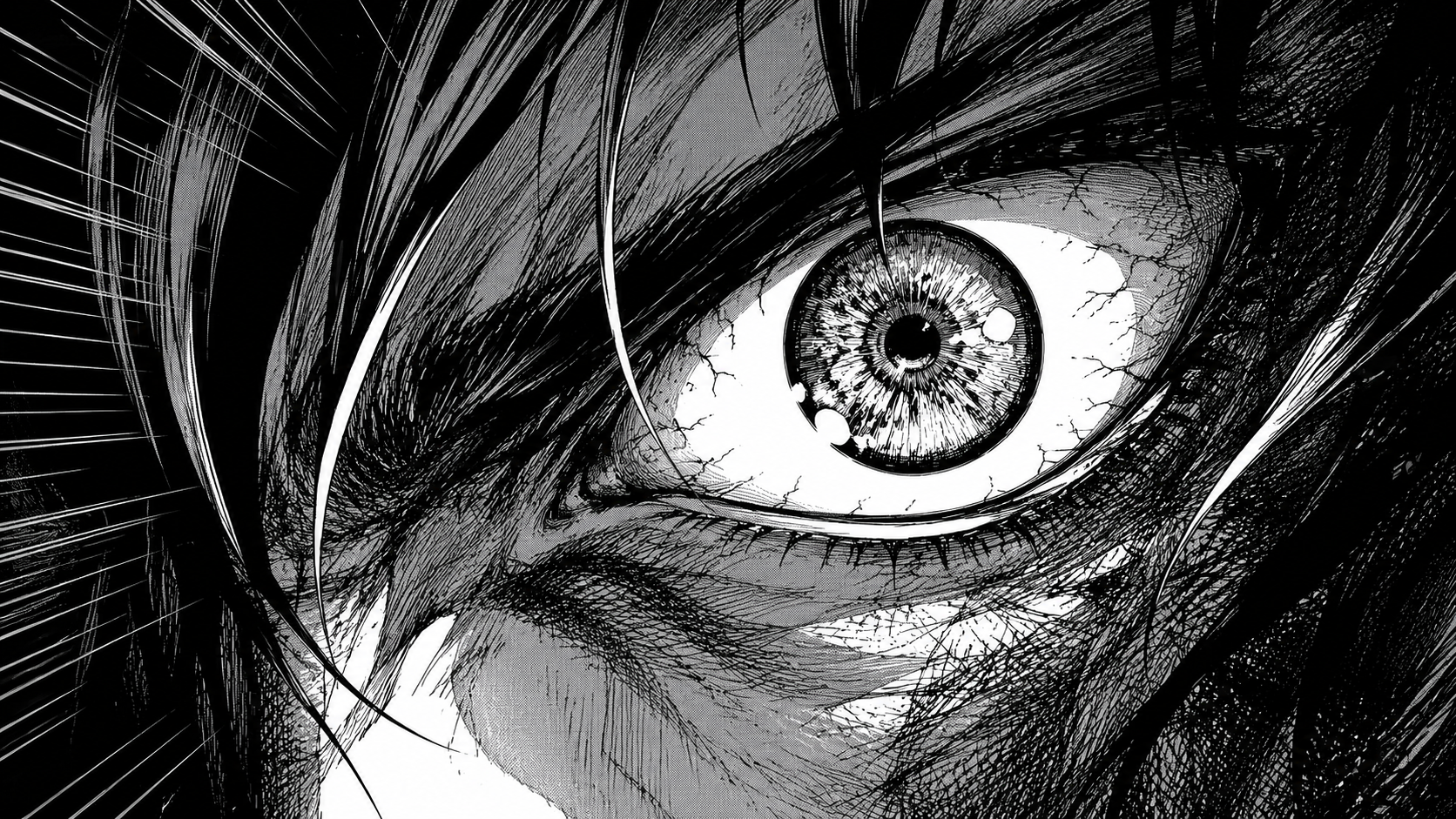 Black and white manga panels