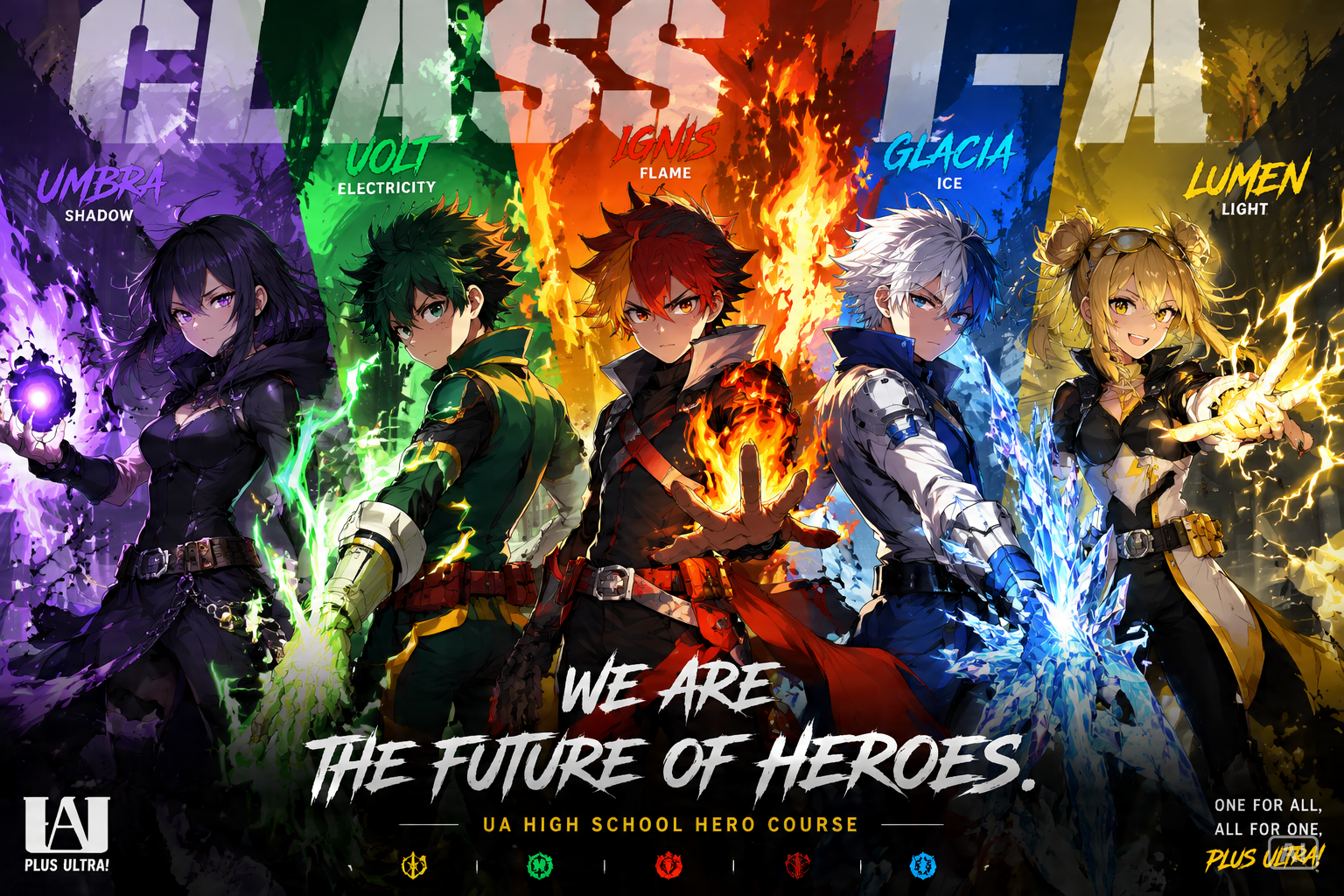 Hero team lineup anime wallpaper generated by Pippit