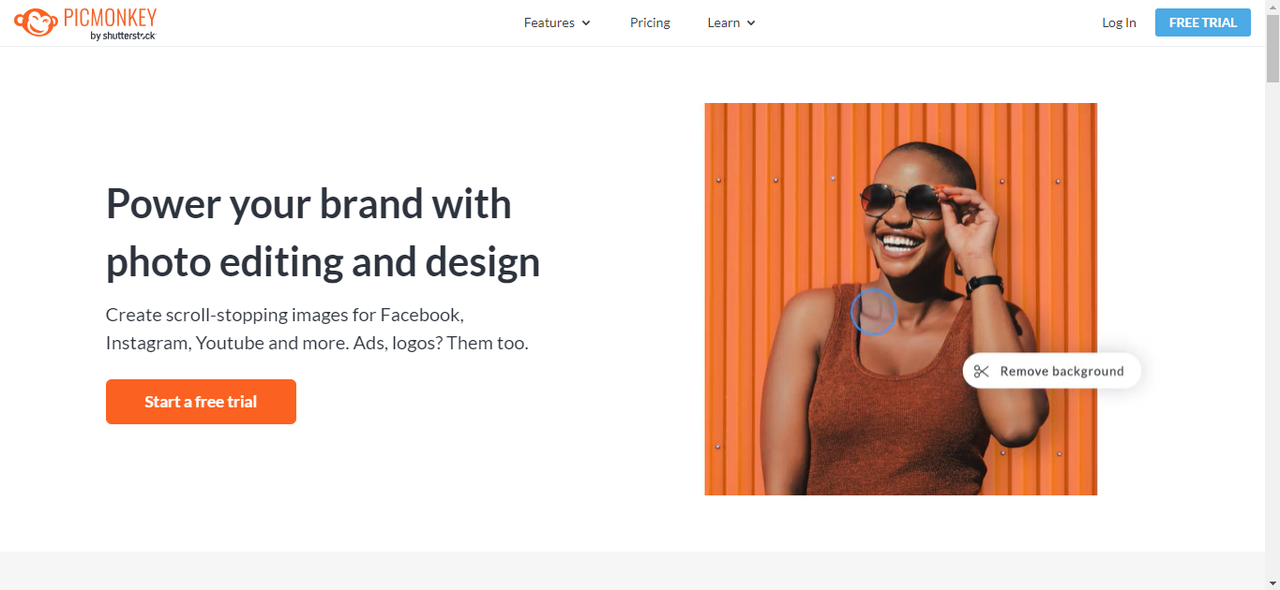 Rimuovi sfondo su PicMonkey