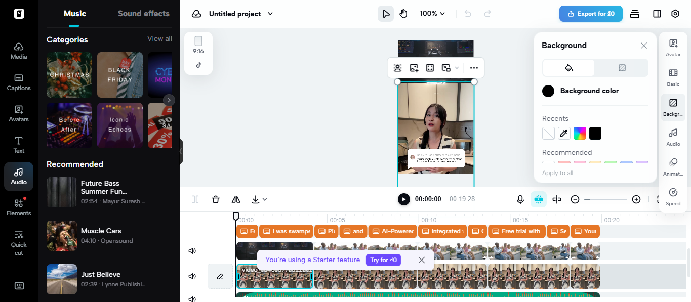 Editor de vídeo com IA